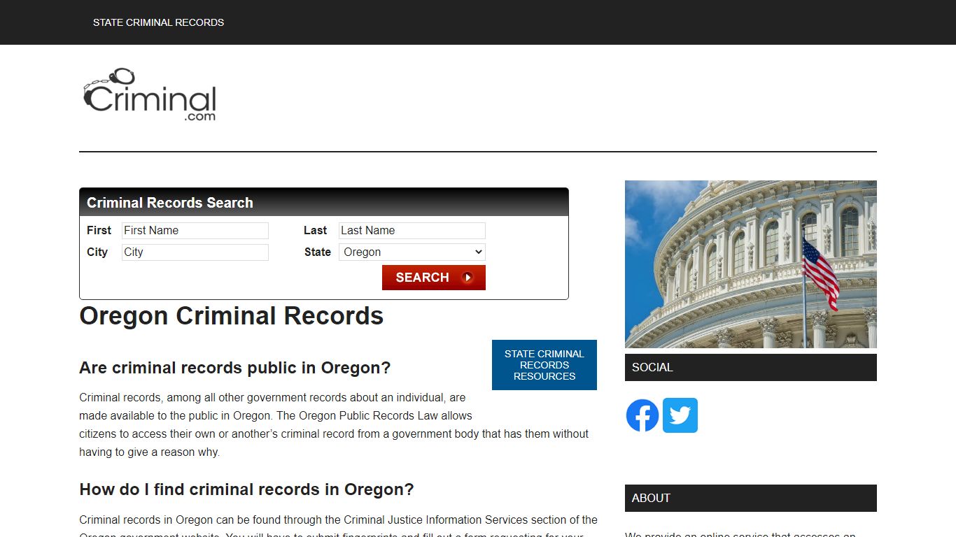 Oregon Criminal Records